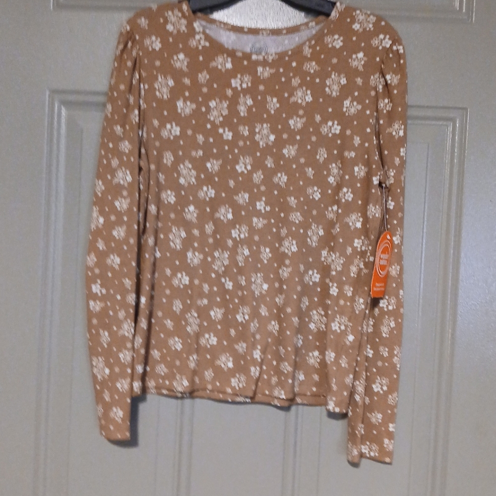 Wonder Nation Girls Long-Sleeve puff top shirt